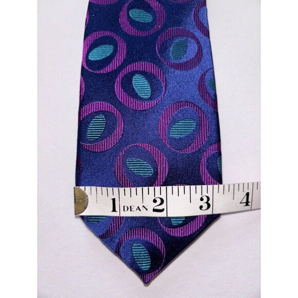 CHARLES TYRWHITT Mens 100% Silk Necktie Designer POLKA DOT Blue Green Pink - Picture 5 of 5